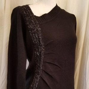 Red Paint Sz Lrg Black Sweater Dress